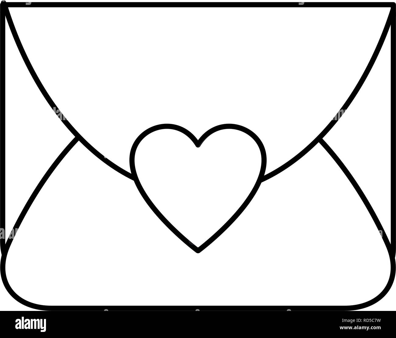 mail envelope heart love happy valentines day vector illustration Stock ...
