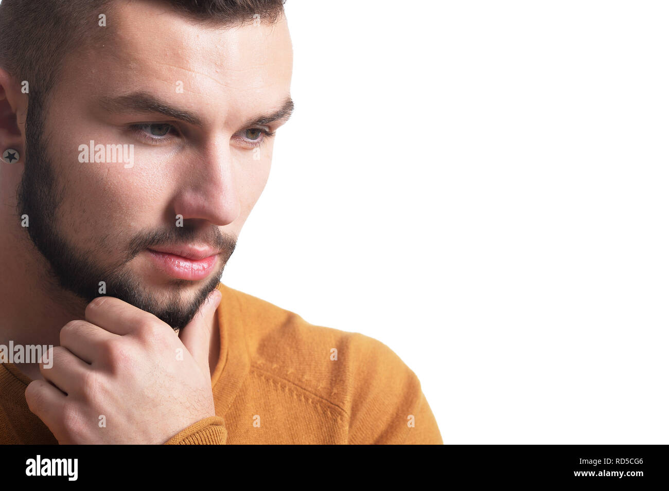 Portrait of handsome young man on white background Stock Photo - Alamy
