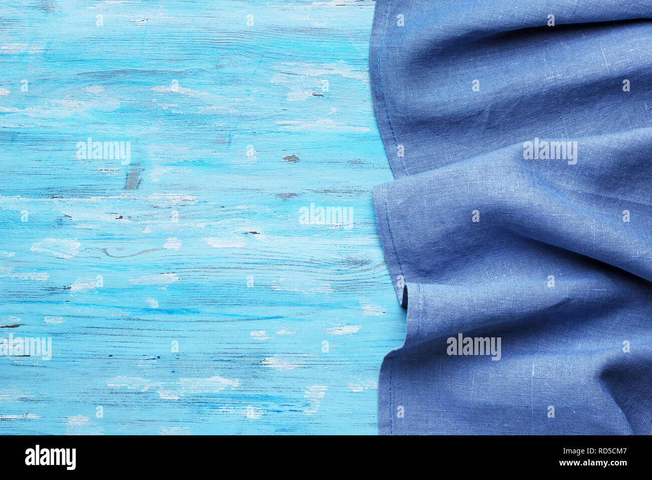Blue tablecloth on turquoise Stock Photo Alamy