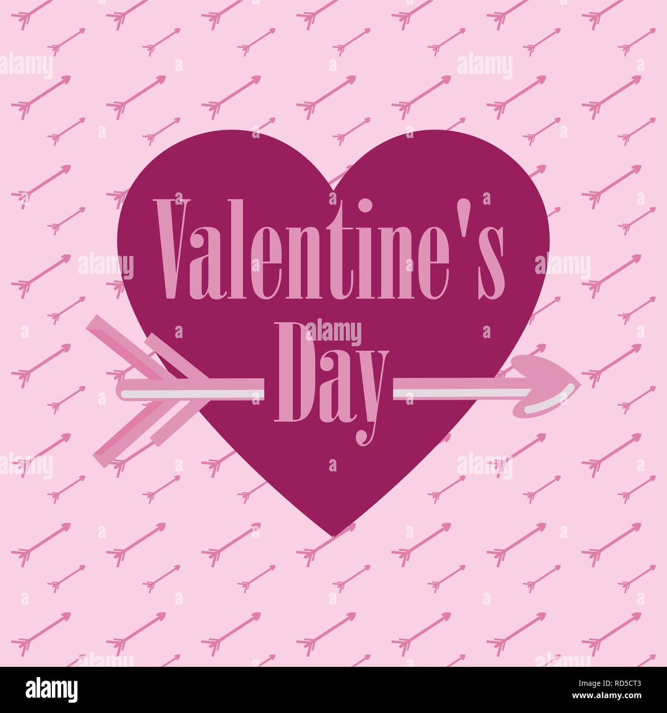 romantic inscription heart happy valentines day vector illustration ...