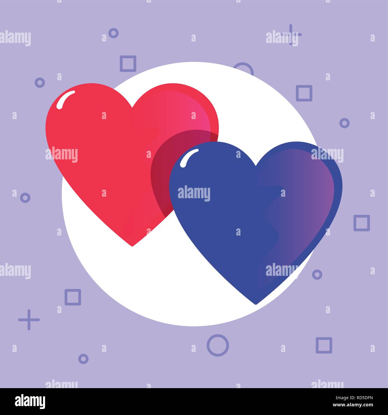 romantic hearts happy valentines day vector illustration Stock Vector ...