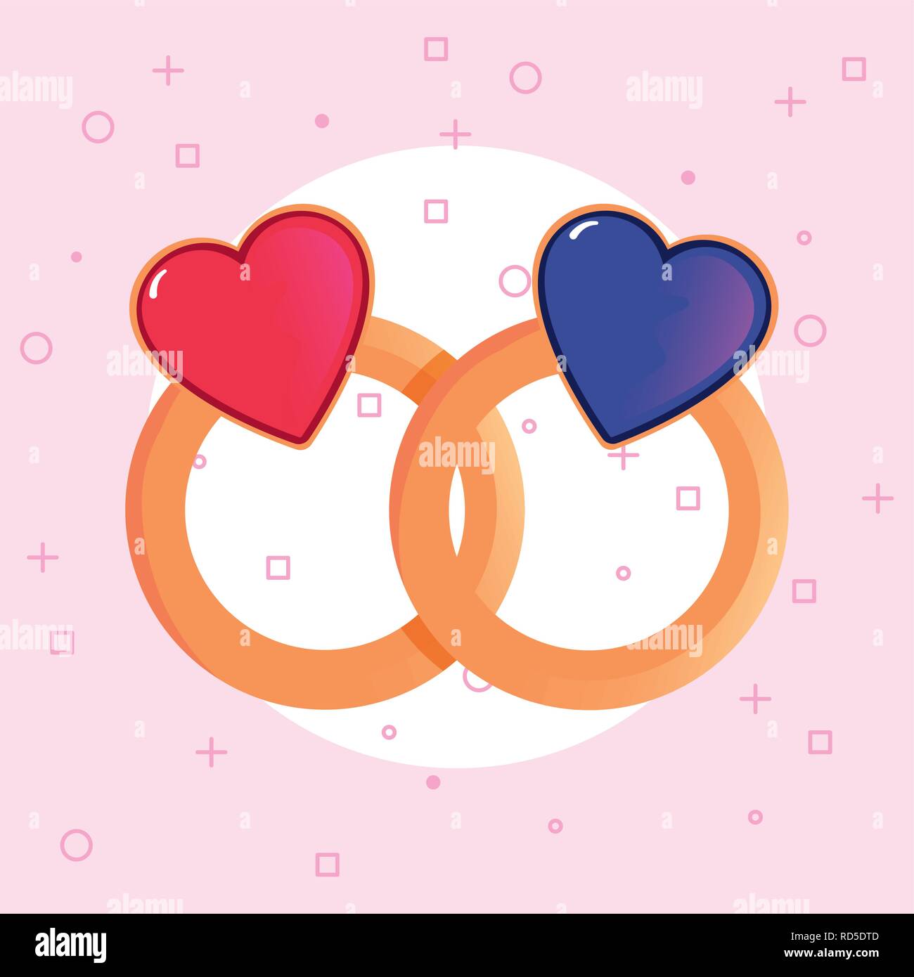 wedding rings happy valentines day vector illustration Stock Vector ...