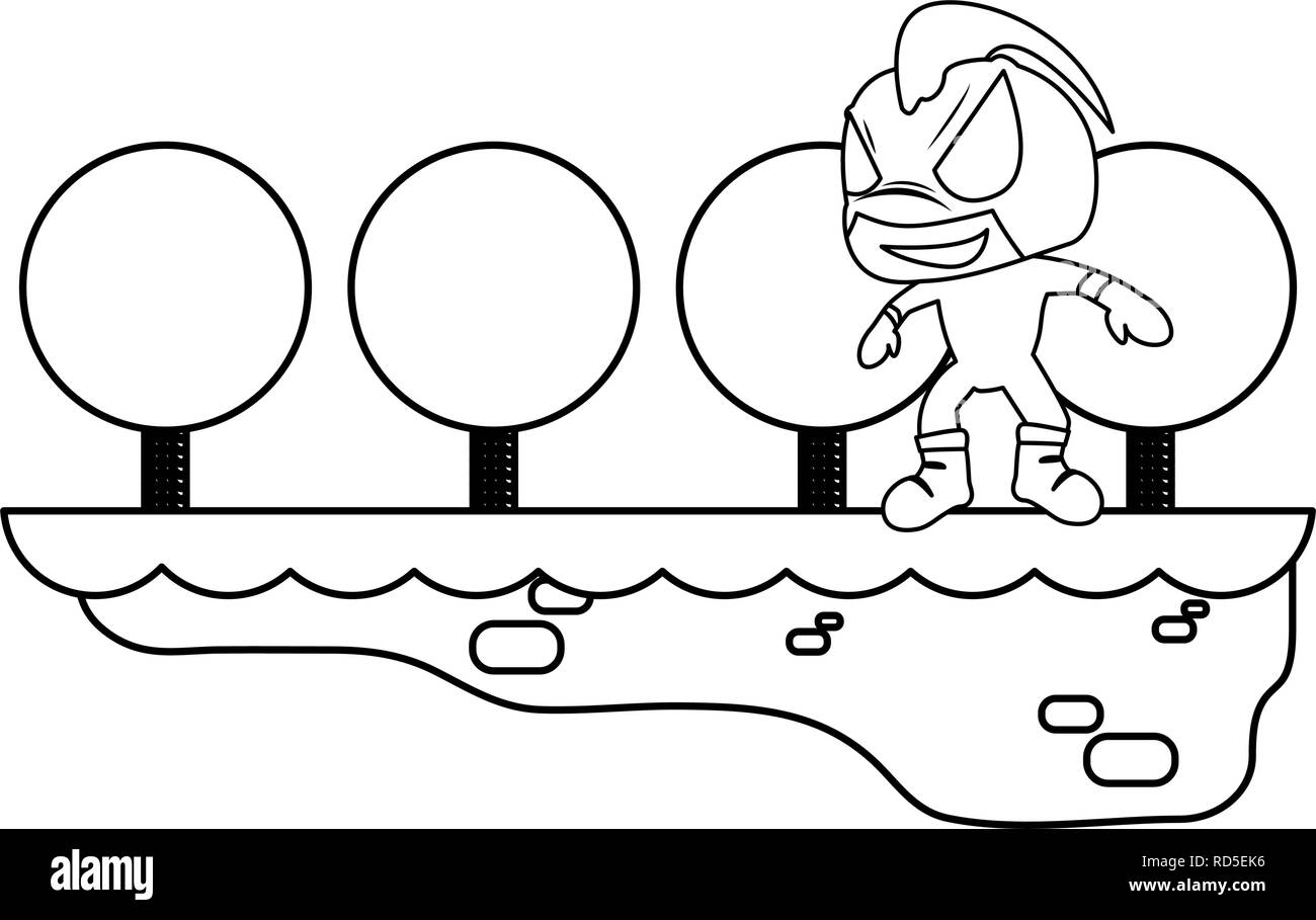 video game character landscape level vector illustration Stock Vector ...
