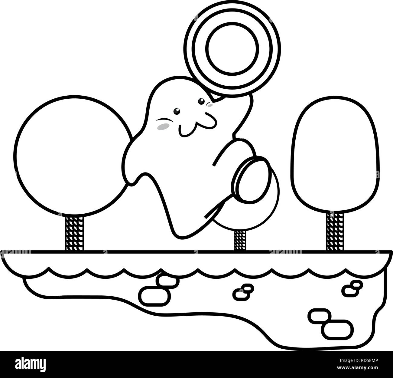 video game character landscape level vector illustration Stock Vector ...