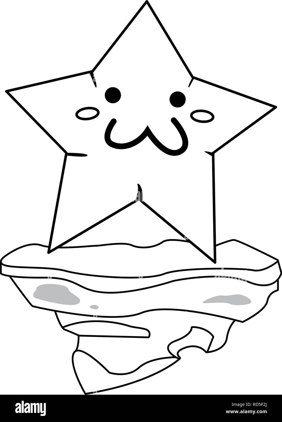 video game kawaii star character level vector illustration Stock Vector ...