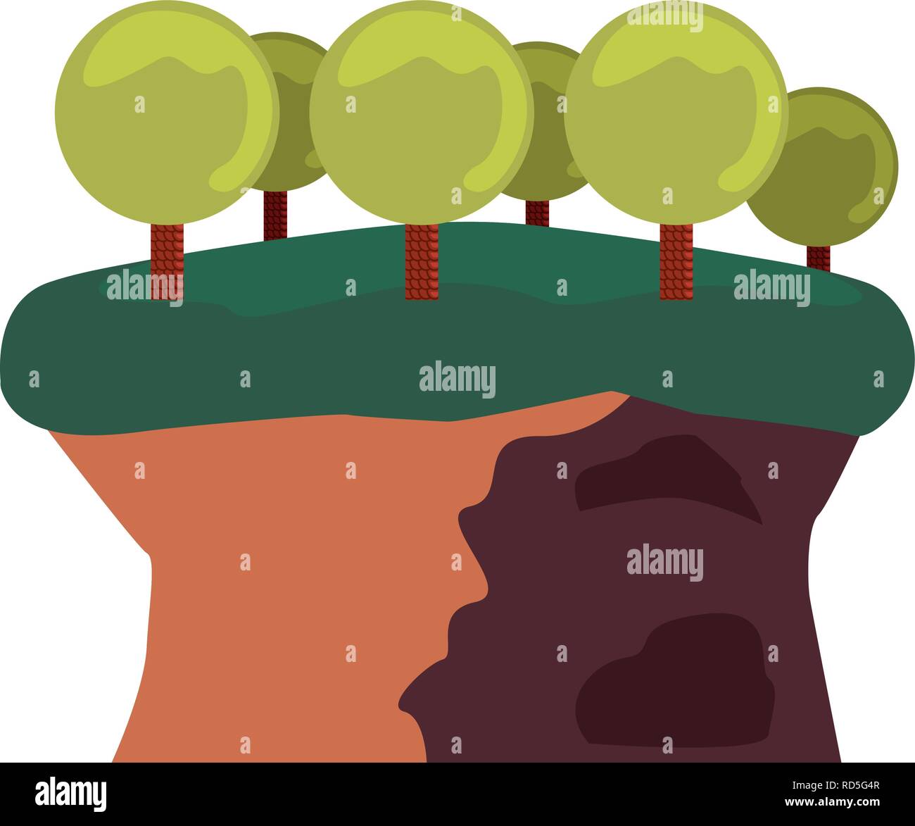 landscape trees forest nature scenery vector illustration Stock Vector ...
