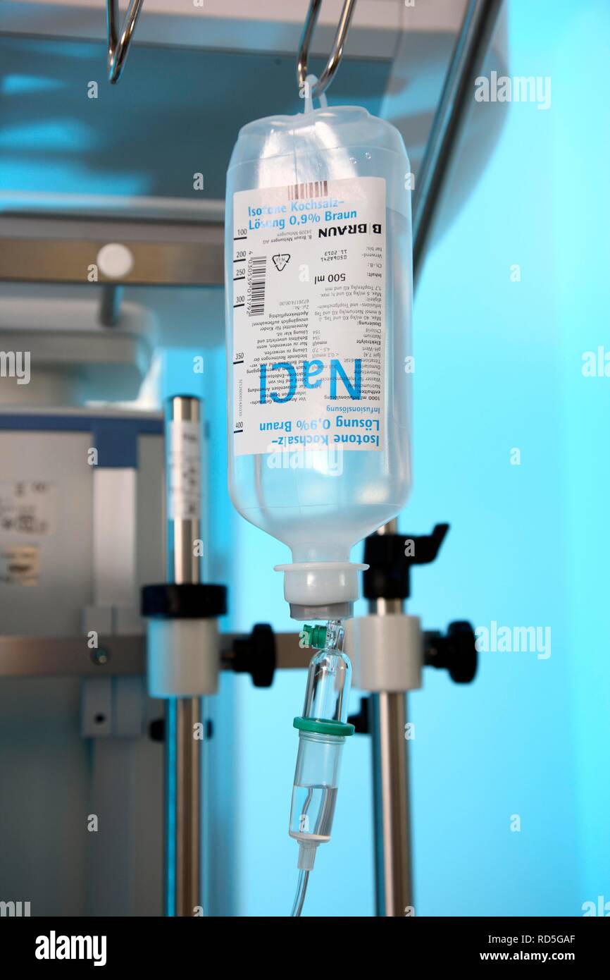 Infusion bottle, intensive care unit, hospital Stock Photo Alamy