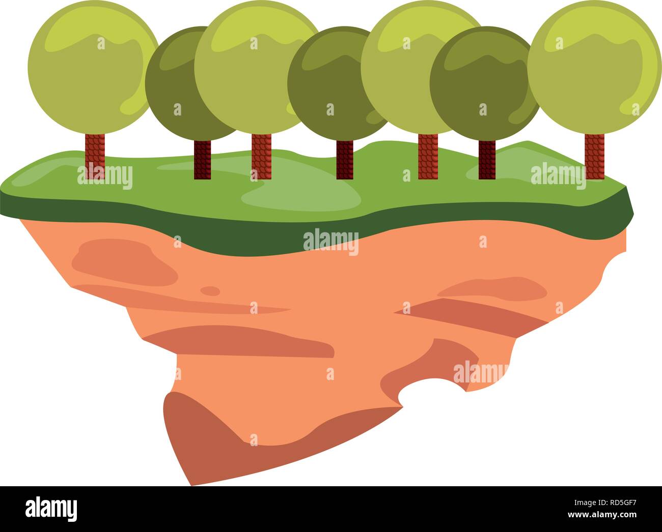 landscape trees nature scenery white background vector illustration ...