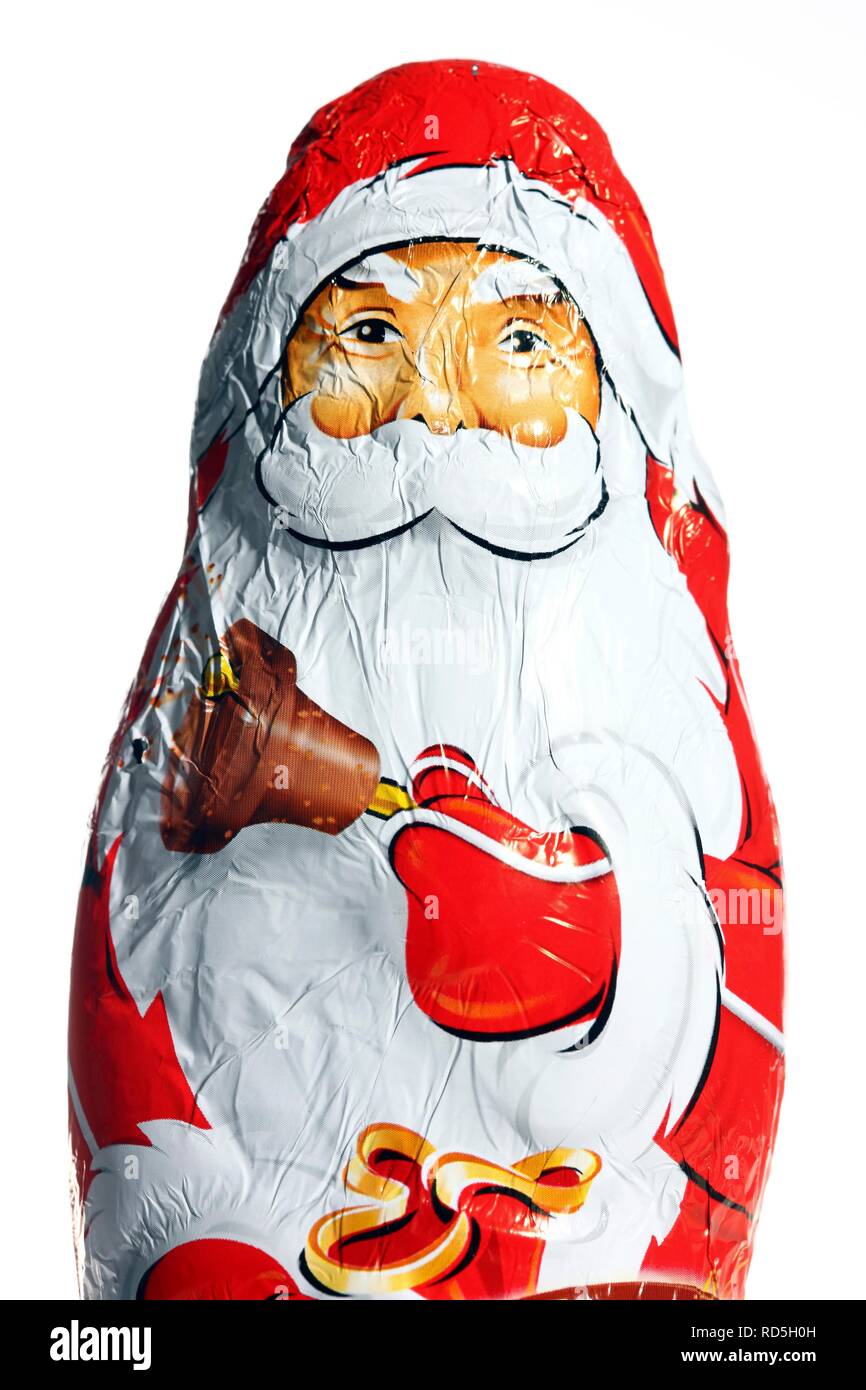 Chocolate Santa Claus, Father Christmas Stock Photo
