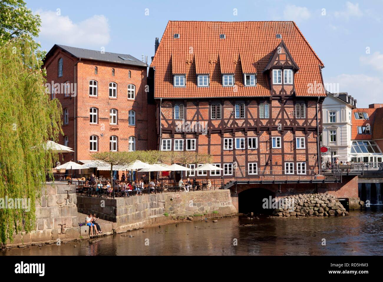 Restaurant Luener Muehle, Lueneburg, Lower Saxony Stock Photo