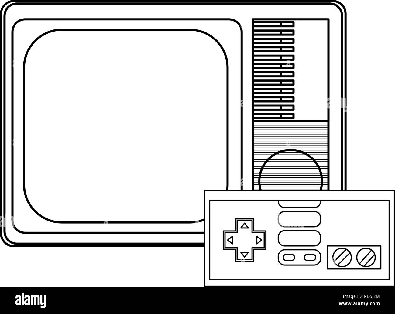 video games television and control vector illustration Stock Vector