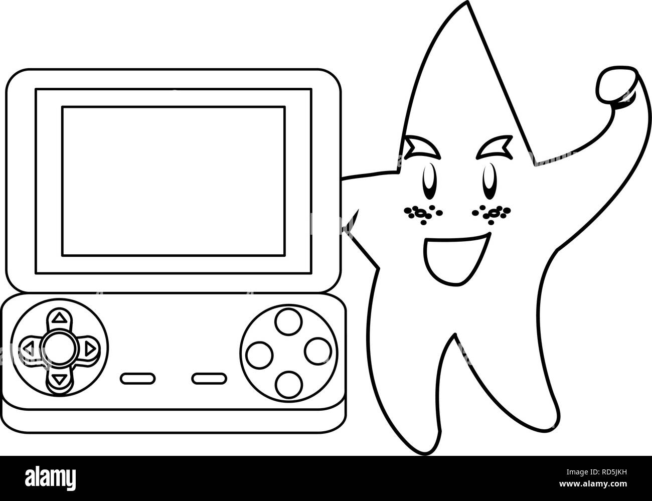 video game star kawaii and console vector illustration Stock Vector ...
