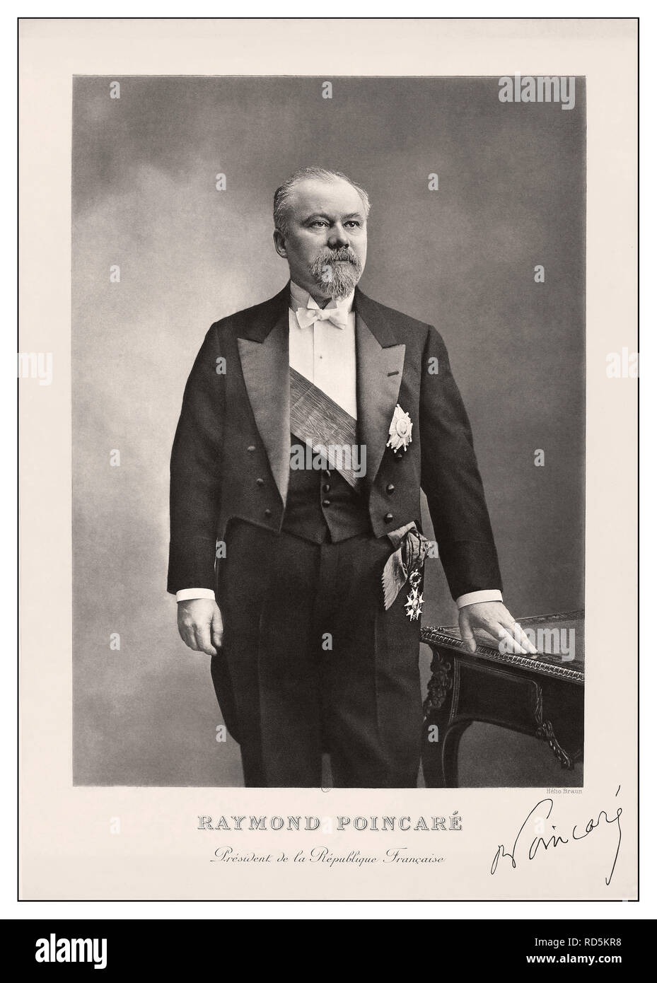 Raymond Poincaré (1860-1934) president of the French Republic (1913-1920) official signed portrait Stock Photo