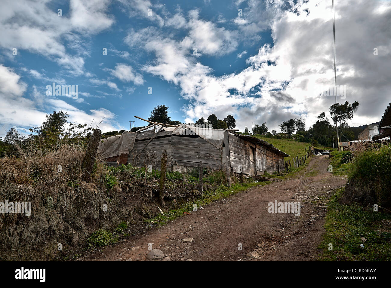 Country Landscape in Nariño Colombia Stock Photo