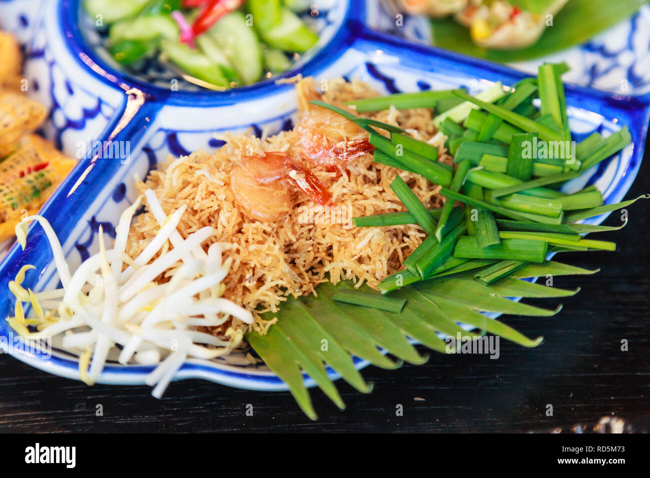 Thailand street food Mi krop, Traditional Thai Crispy Noodle Dish made