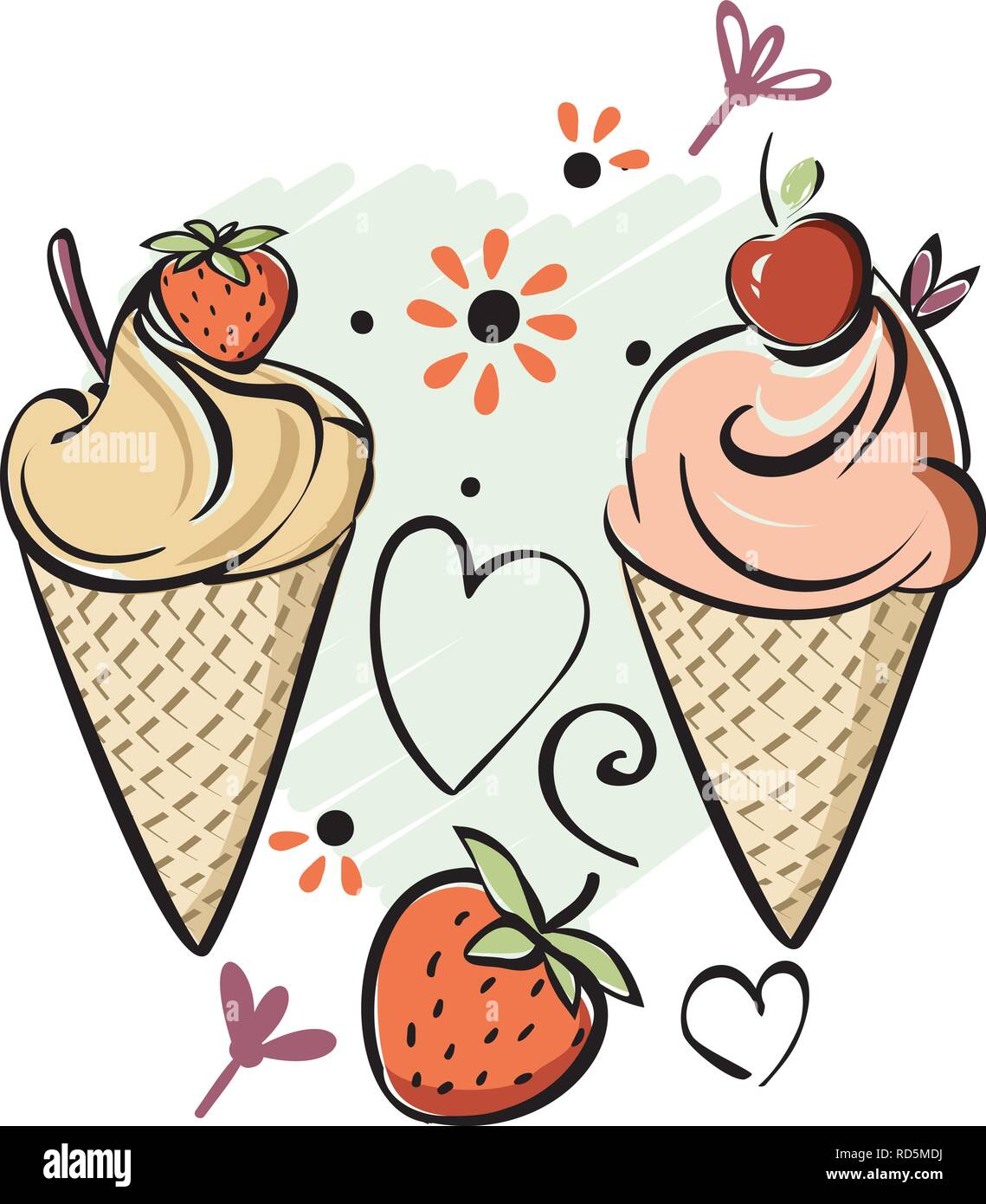Ice Cream Cone Drawing - How To Draw An Ice Cream Cone Step By Step-saigonsouth.com.vn