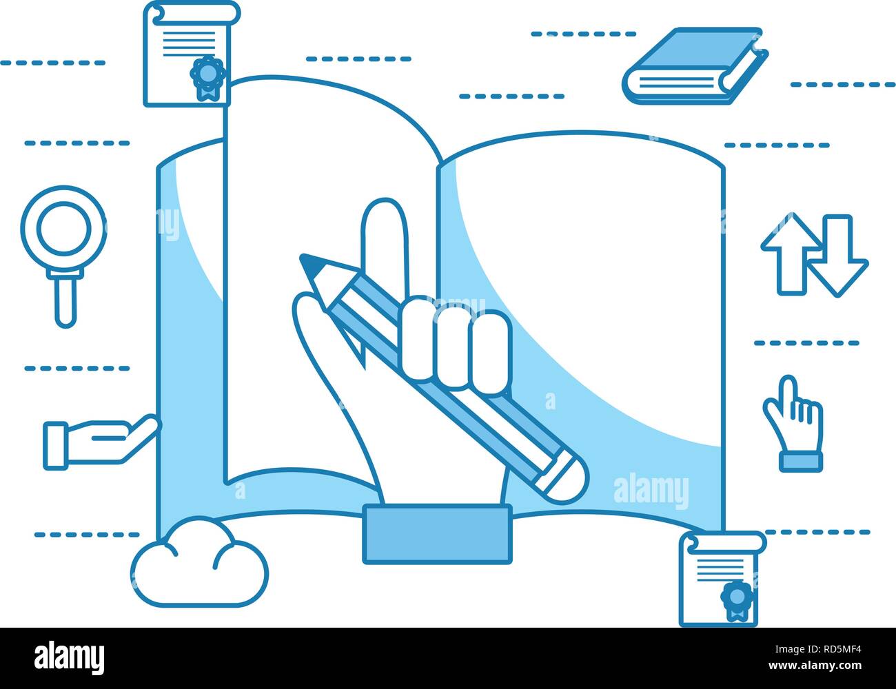 pencil hand holding Stock Vector Image & Art - Alamy