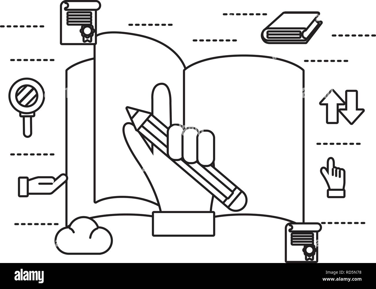 pencil hand holding Stock Vector Image & Art - Alamy