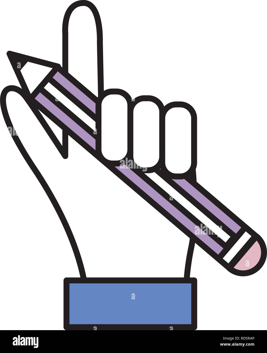 pencil hand holding Stock Vector Image & Art - Alamy