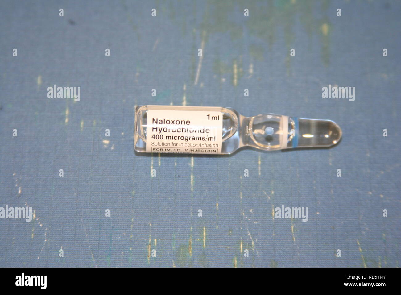 Naloxone injection  400 micrograms in a 1ml ampoule Stock Photo