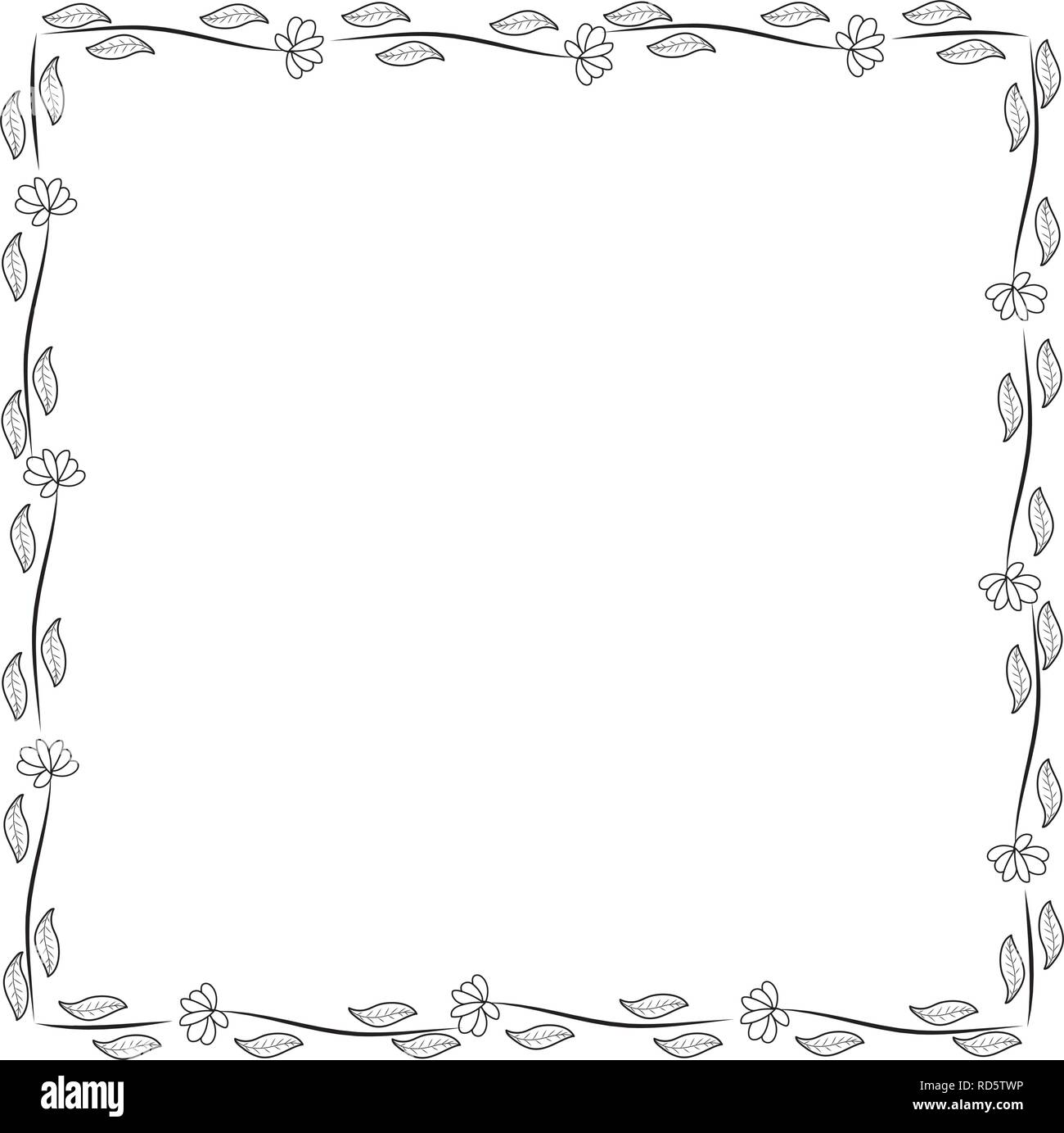 leaves branches frame Stock Vector Image & Art - Alamy