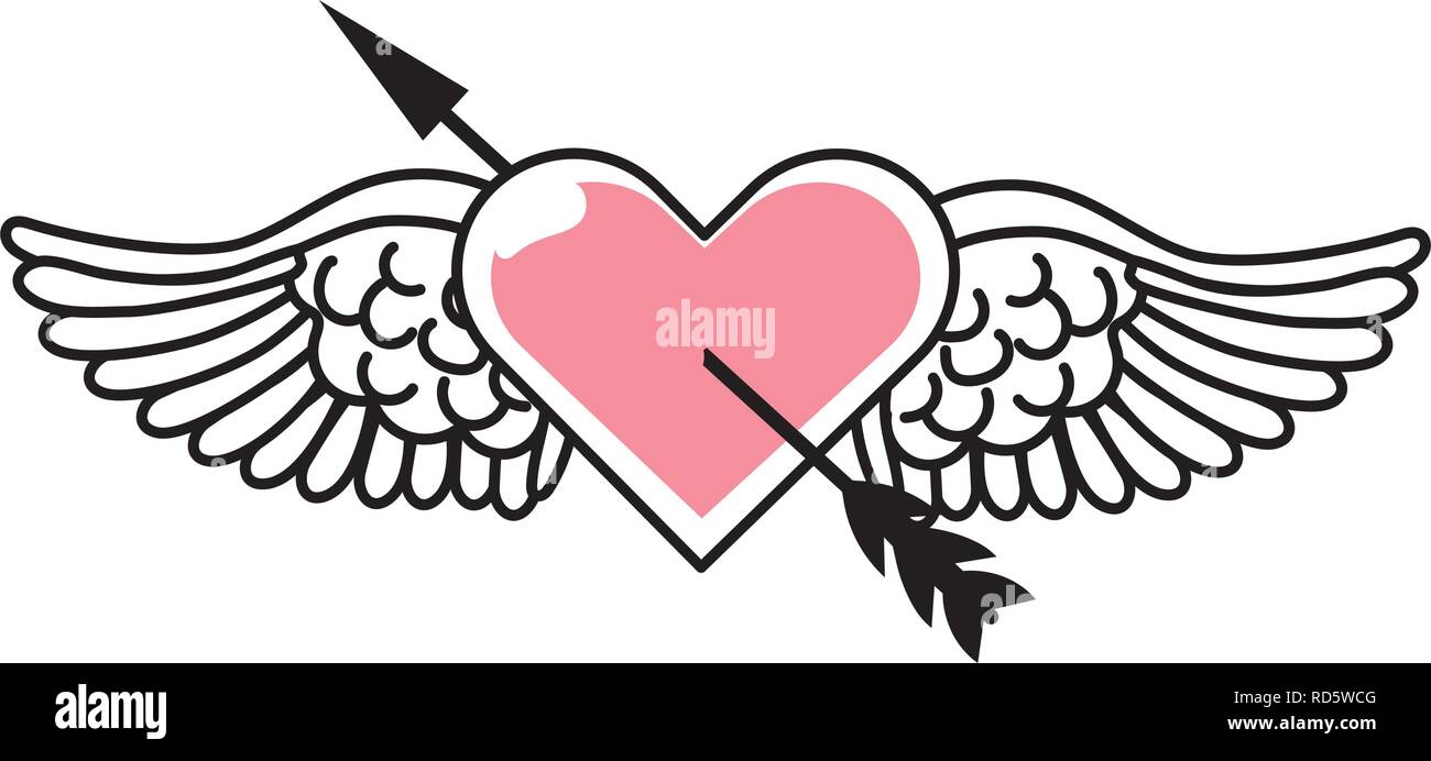 heart with wings Stock Vector Image & Art - Alamy