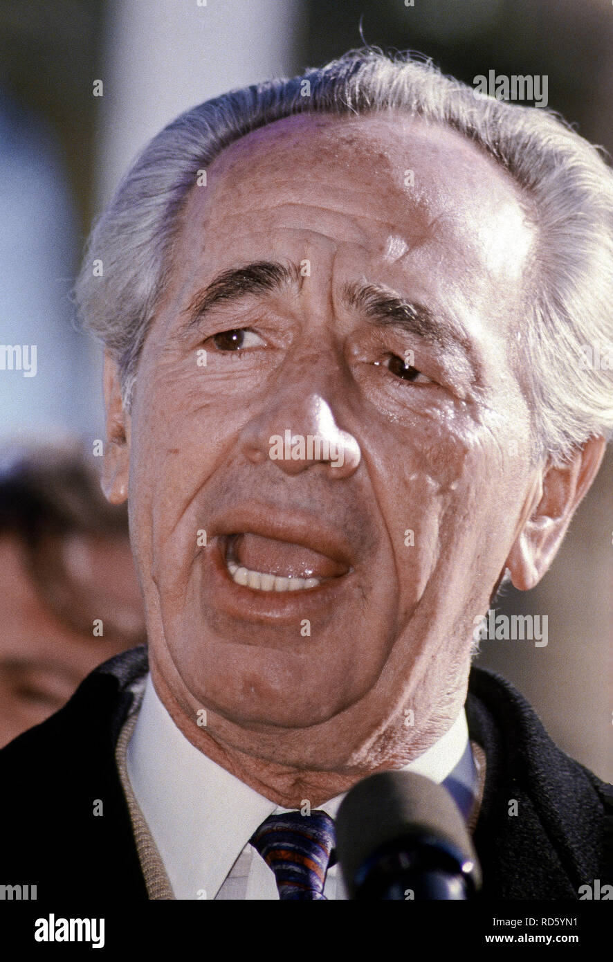 Chicago, Illinois, USA, October 16, 1985  Prime Minister of Israel Shimon Peres during visit to Chicago. Credit: Mark Reinstein/MediaPunch Stock Photo