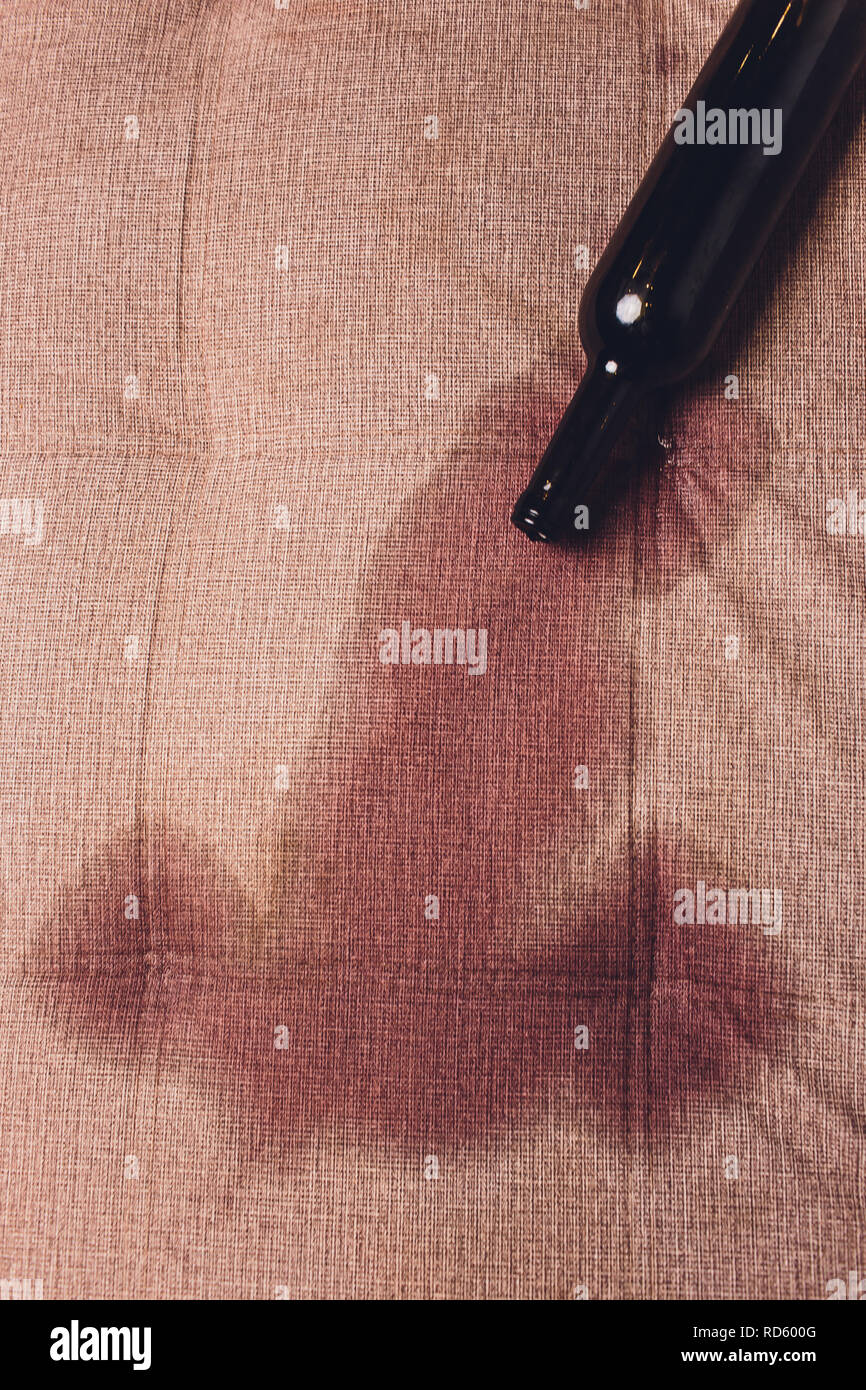 Red Wine Spilled On A Brown Couch Sofa Dark Bottle Of Red Wine