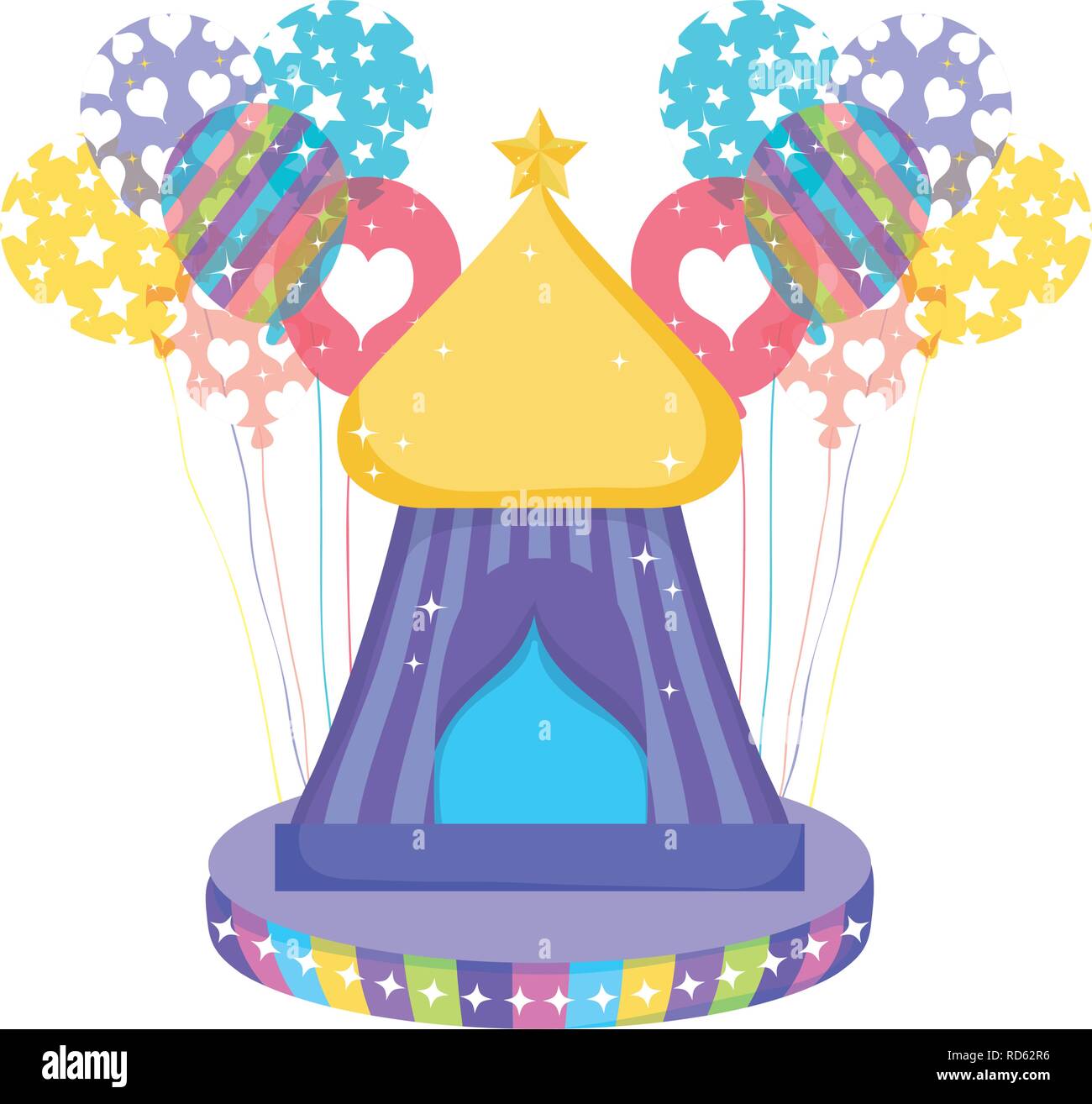 cute circus tent with balloons helium Stock Vector Image & Art - Alamy