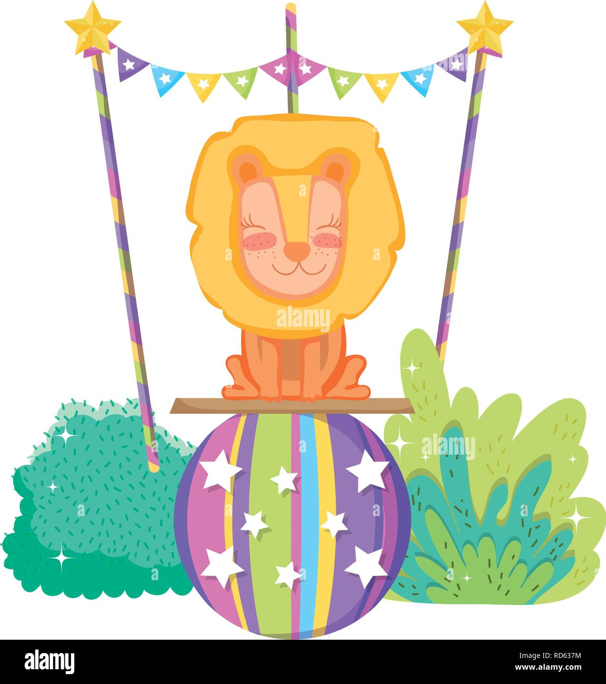 cute lion circus in plastic balloon Stock Vector Image & Art - Alamy