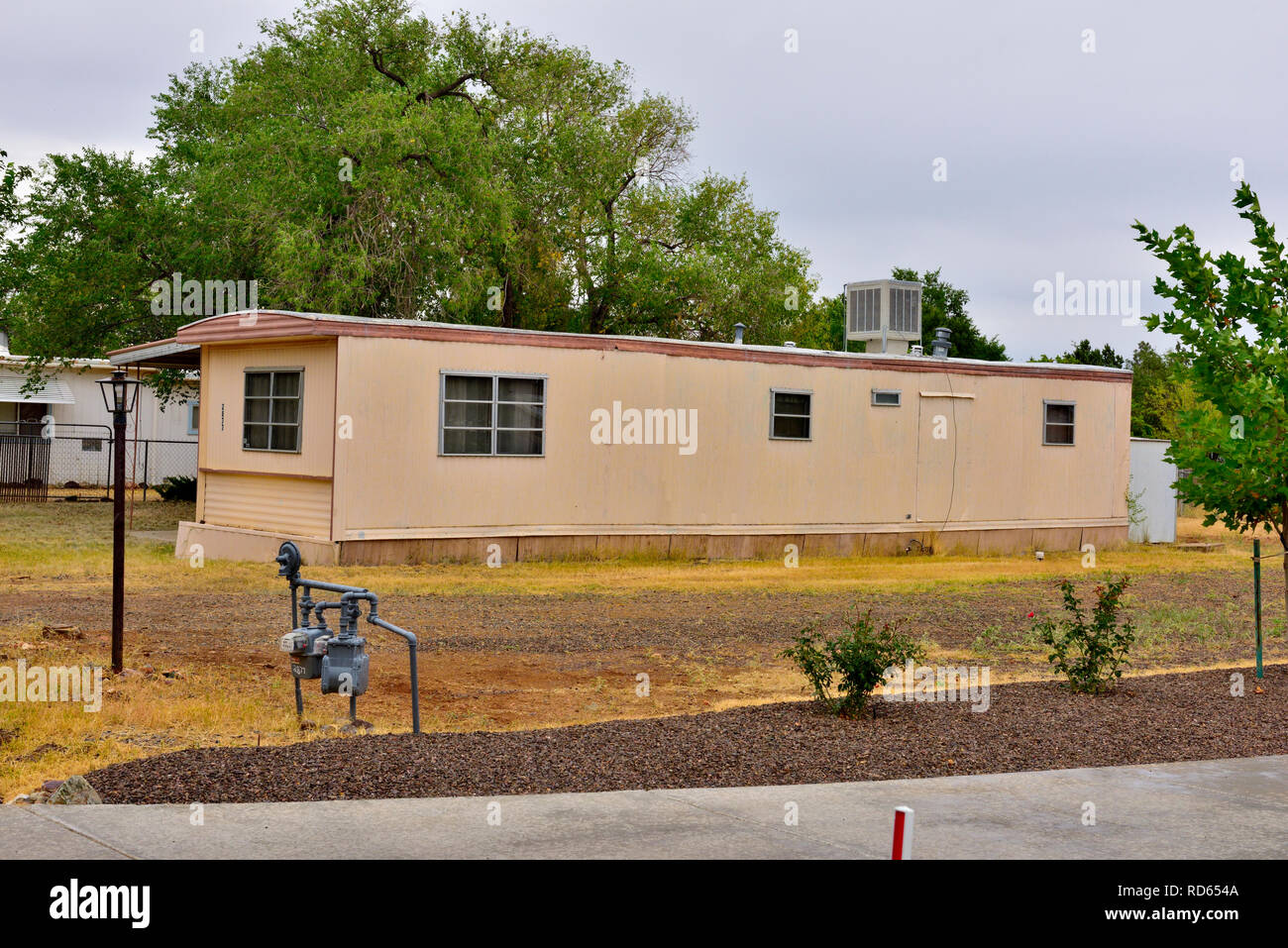 Older manufactured home in Prescott Valley, Arizona, USA Stock Photo