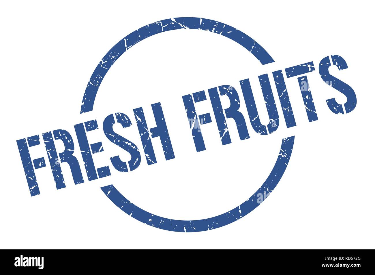 fresh fruits blue round stamp Stock Vector Image & Art - Alamy