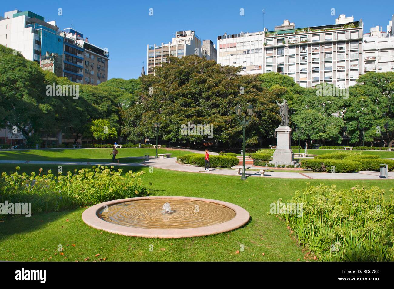 Plaza Libertad, Adolfo Alsina Statue, Buenos Aires, Argentina, South America Stock Photo