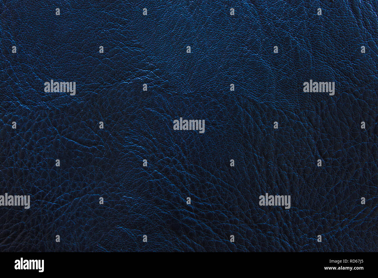 Dark blue leather texture background surface, macro. Stock Photo