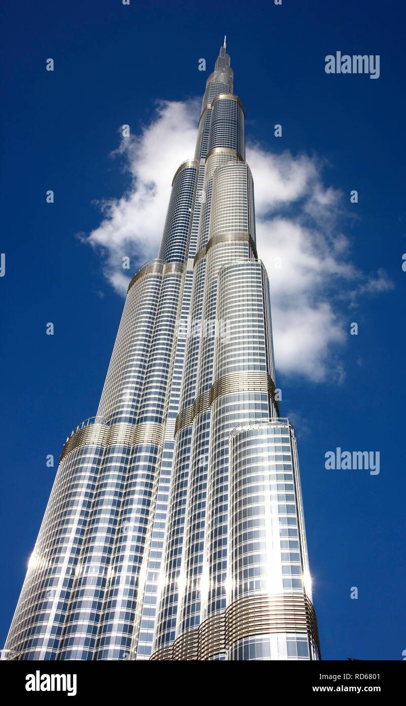 Burj Khalifa, the tallest building in the world, Dubai, United Arab Emirates, Middle East Stock Photo