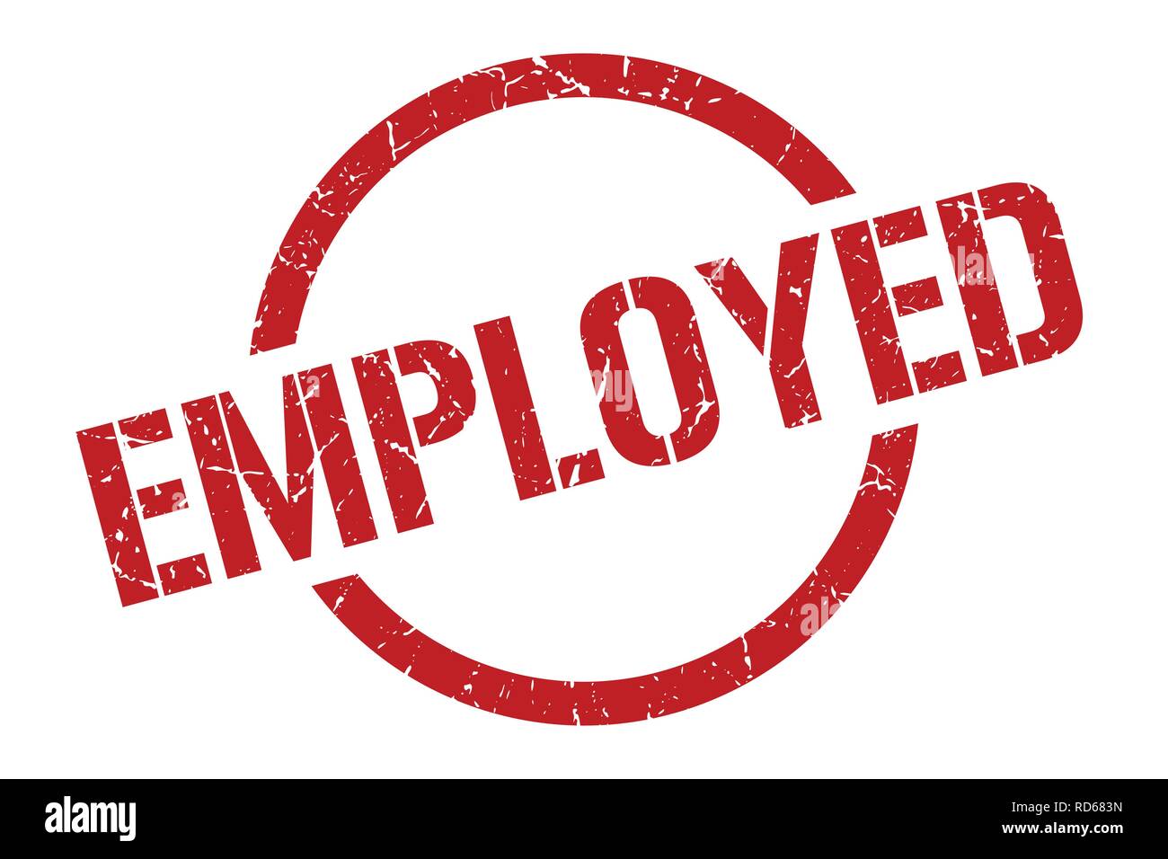 employed red round stamp Stock Vector