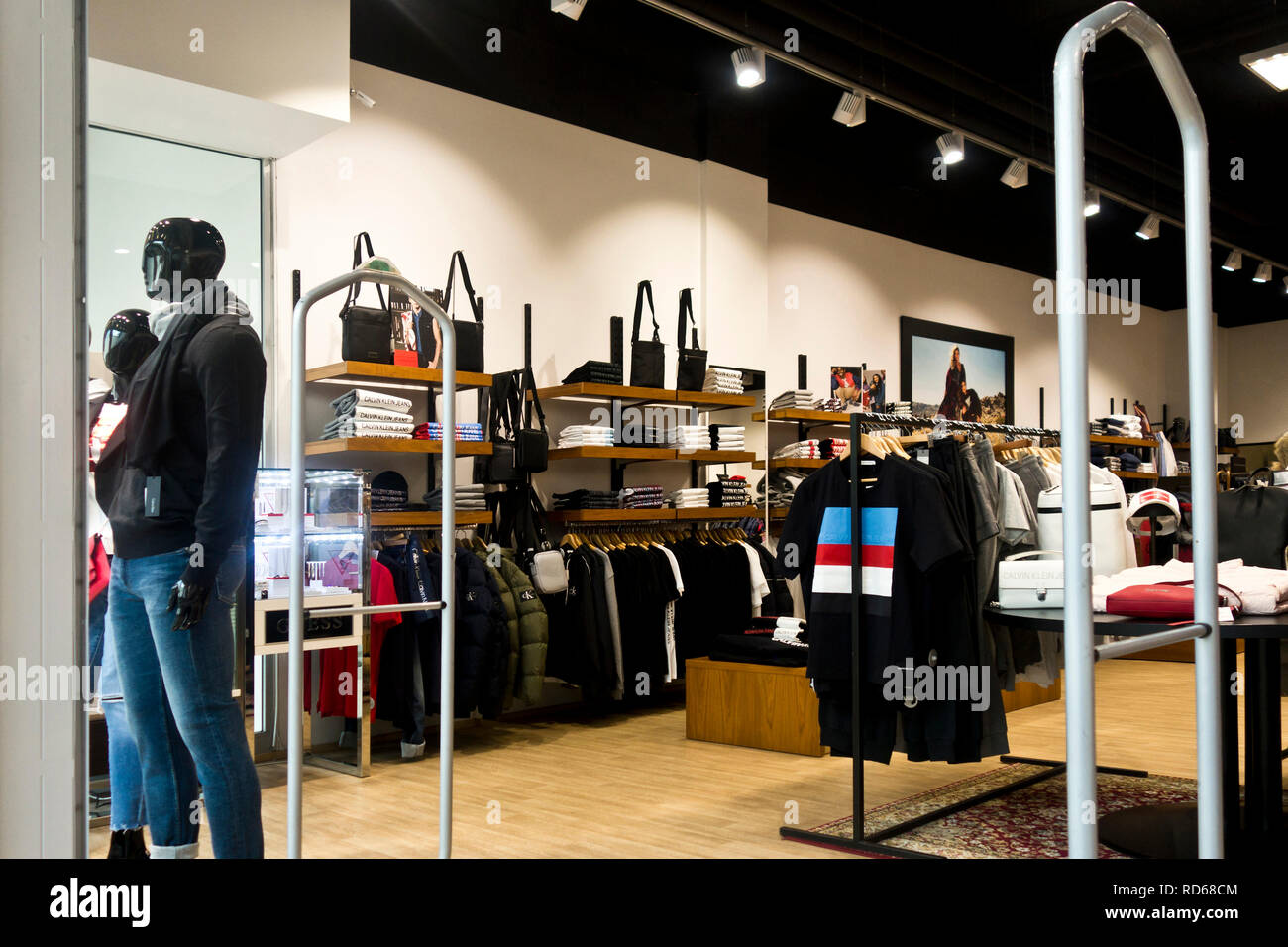 interior of a fashion shop in a mall Stock Photo