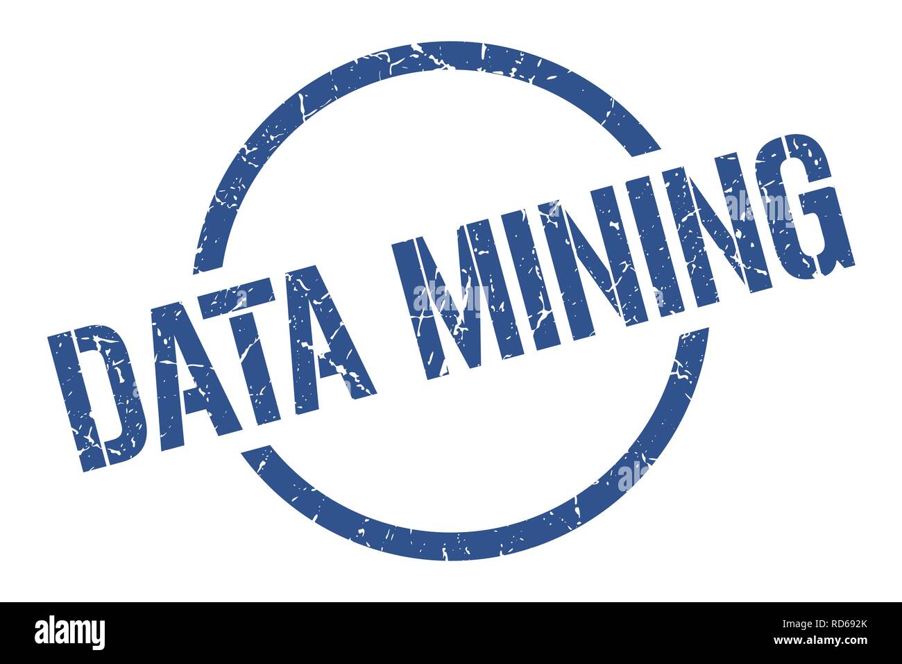 data mining blue round stamp Stock Vector