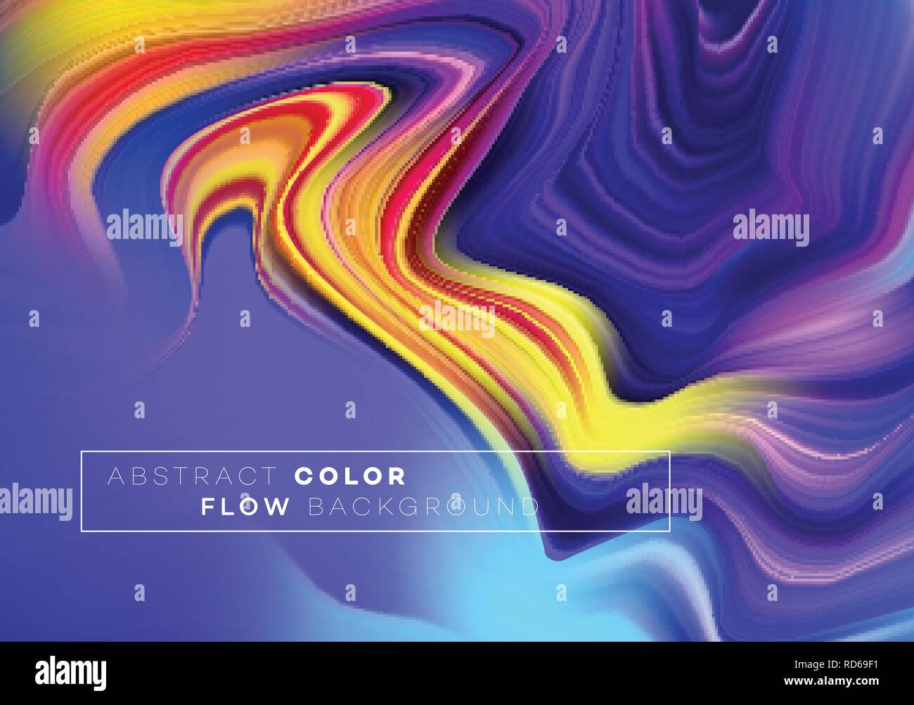 Modern colorful flow poster. Wave Liquid shape in black color background. Art design for your design project. Vector illustration Stock Vector