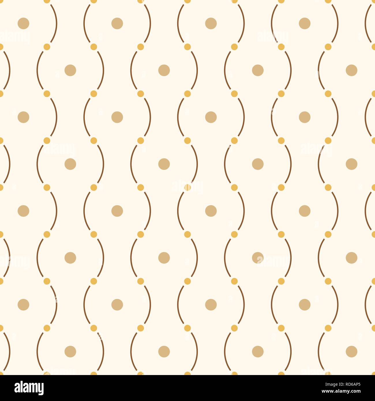 Vector seamless minimalistic pattern of curved lines with dots in nodes ...