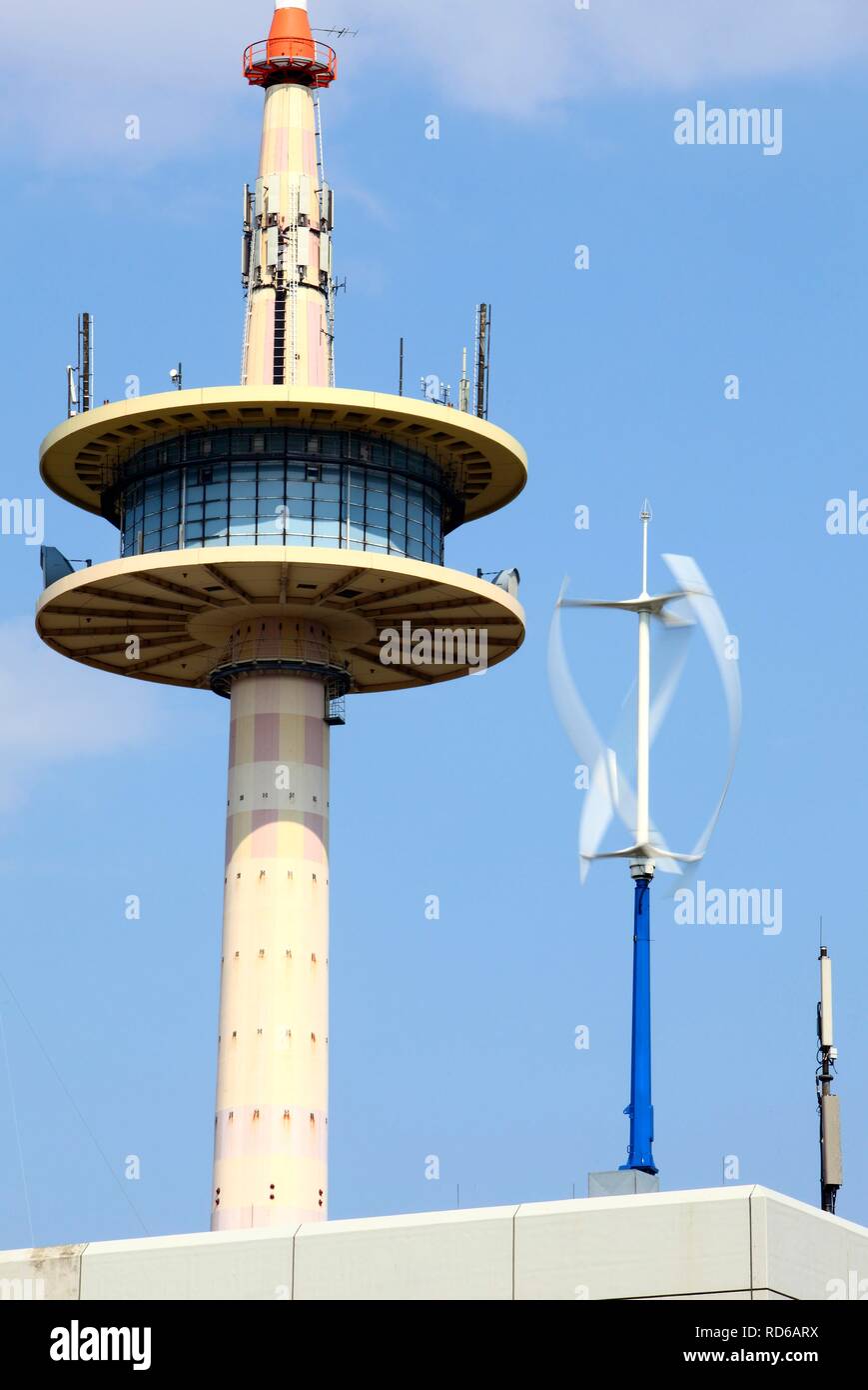 Vertical micro wind turbine, small wind turbine on the roof of the ETEC