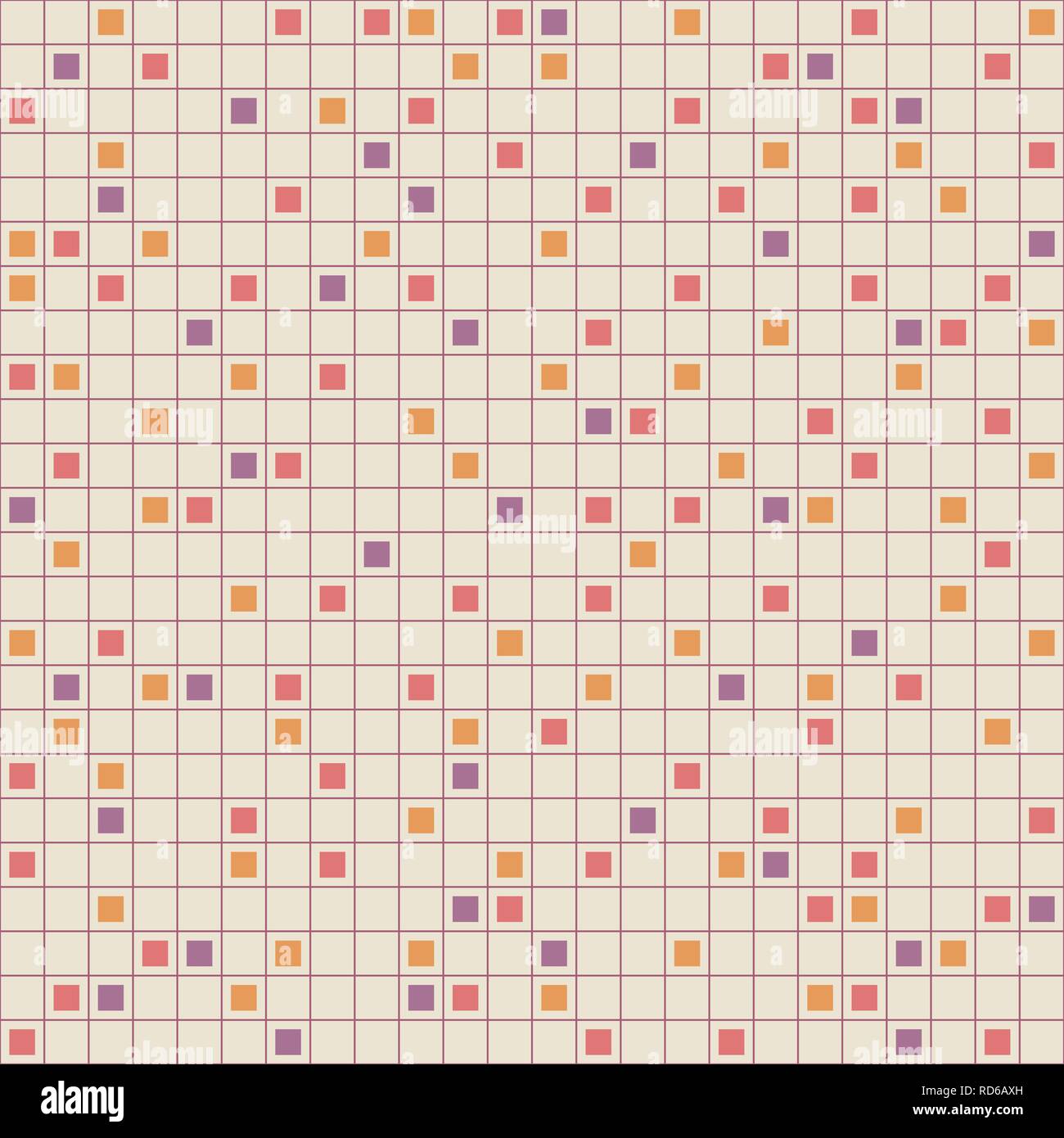 Abstract seamless squared pattern. Pattern in cells. Grid pattern. Vector simple color background. Stock Vector