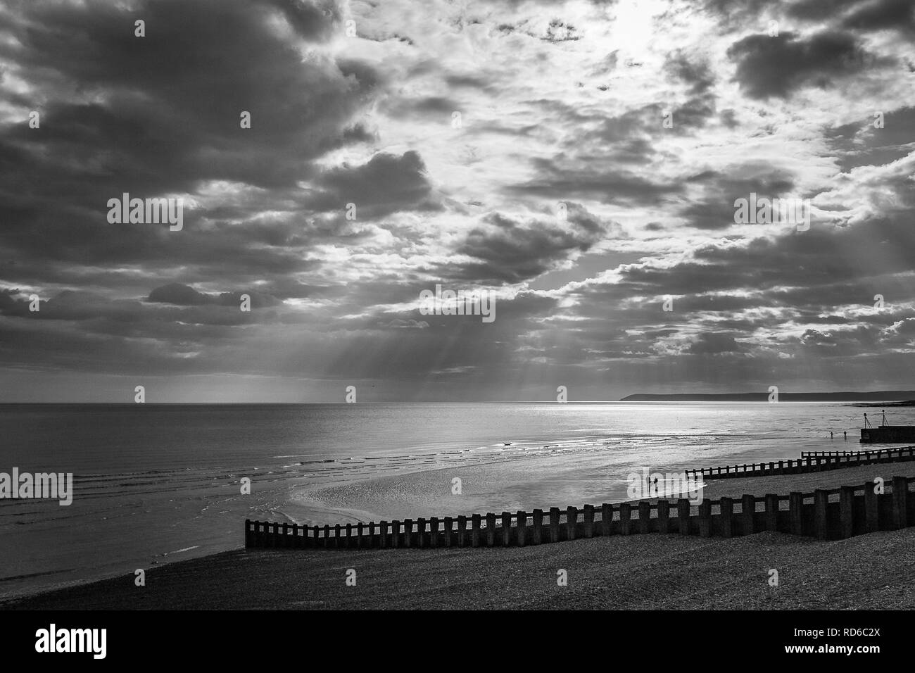 Hastings' promenade at sunset Stock Photo