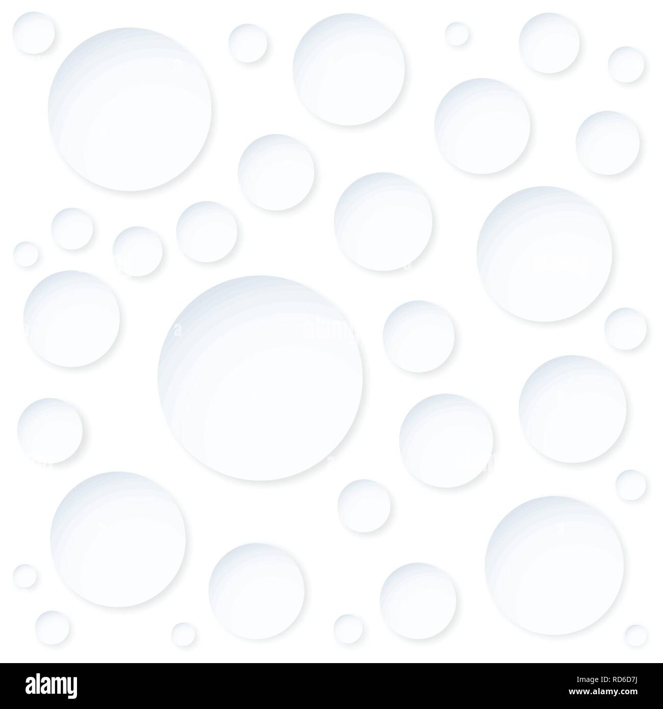 Abstract seamless pattern. Circles with shadows, isolated on white background. Vector Background. Stock Vector