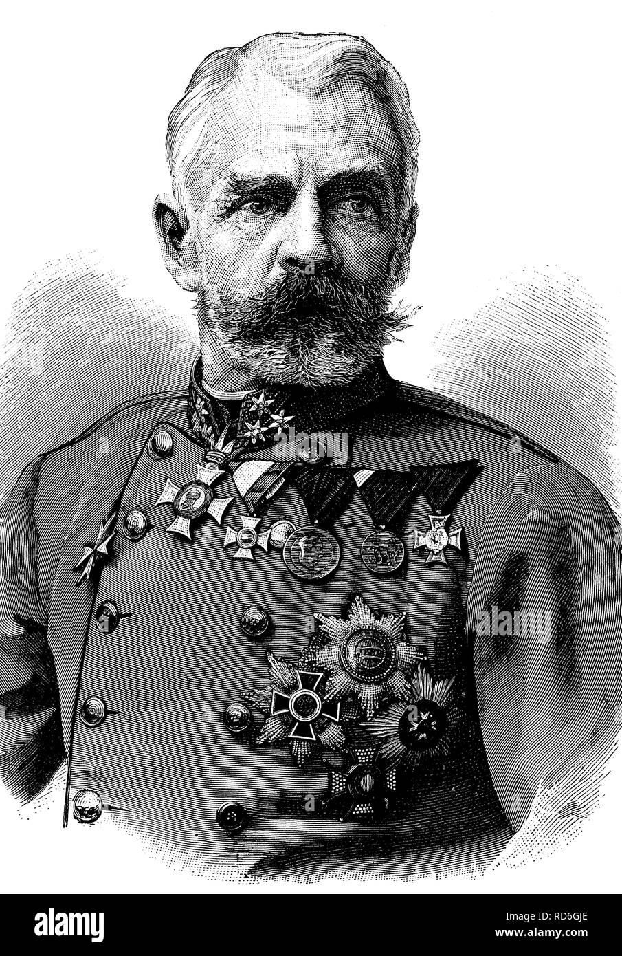 Wilhelm, Prince of Wuerttemberg 1828 - 1896, historical illustration circa 1893 Stock Photo