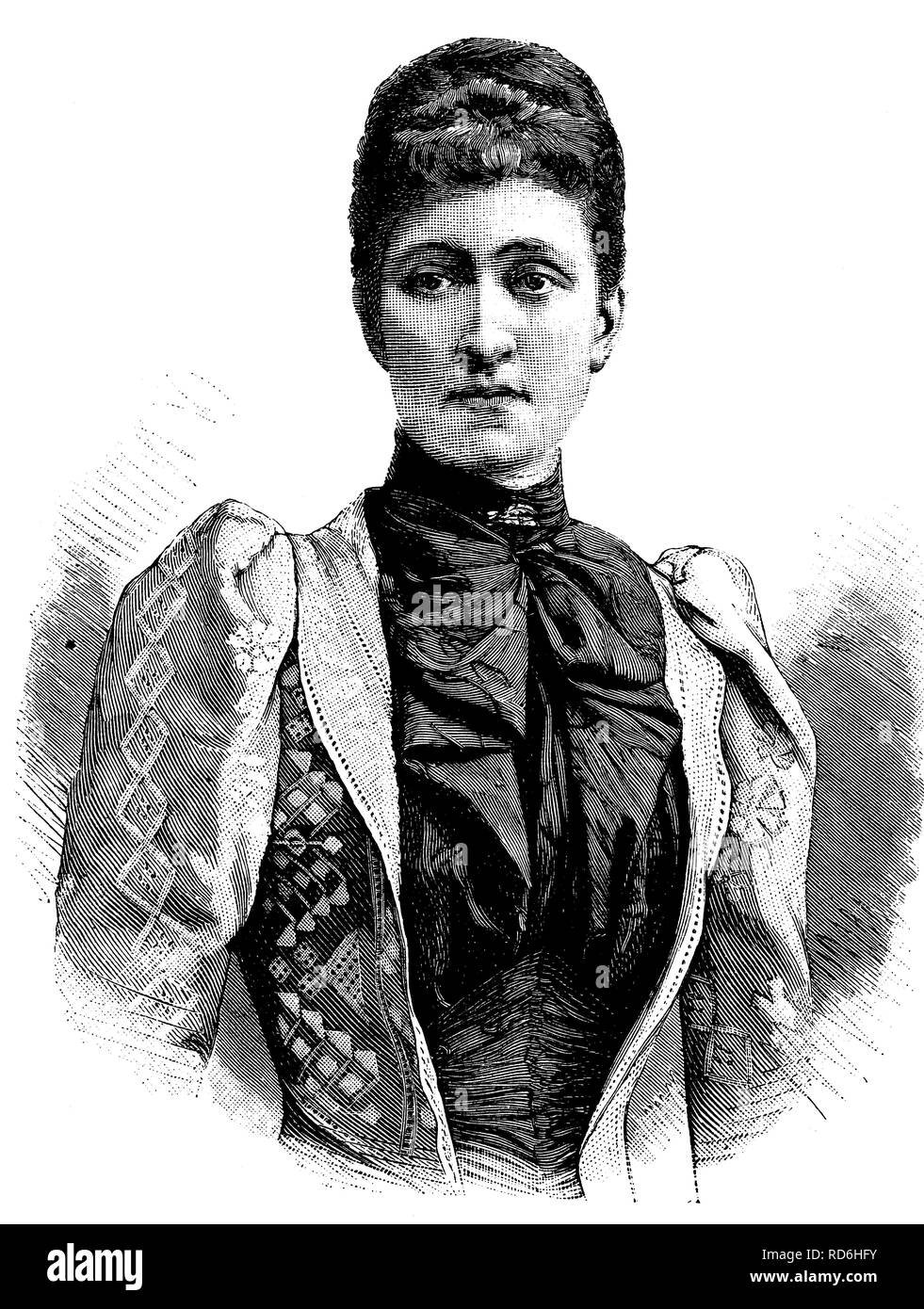 Infanta Marie Anne of Portugal, 1861 - 1942, historical illustration circa 1893 Stock Photo