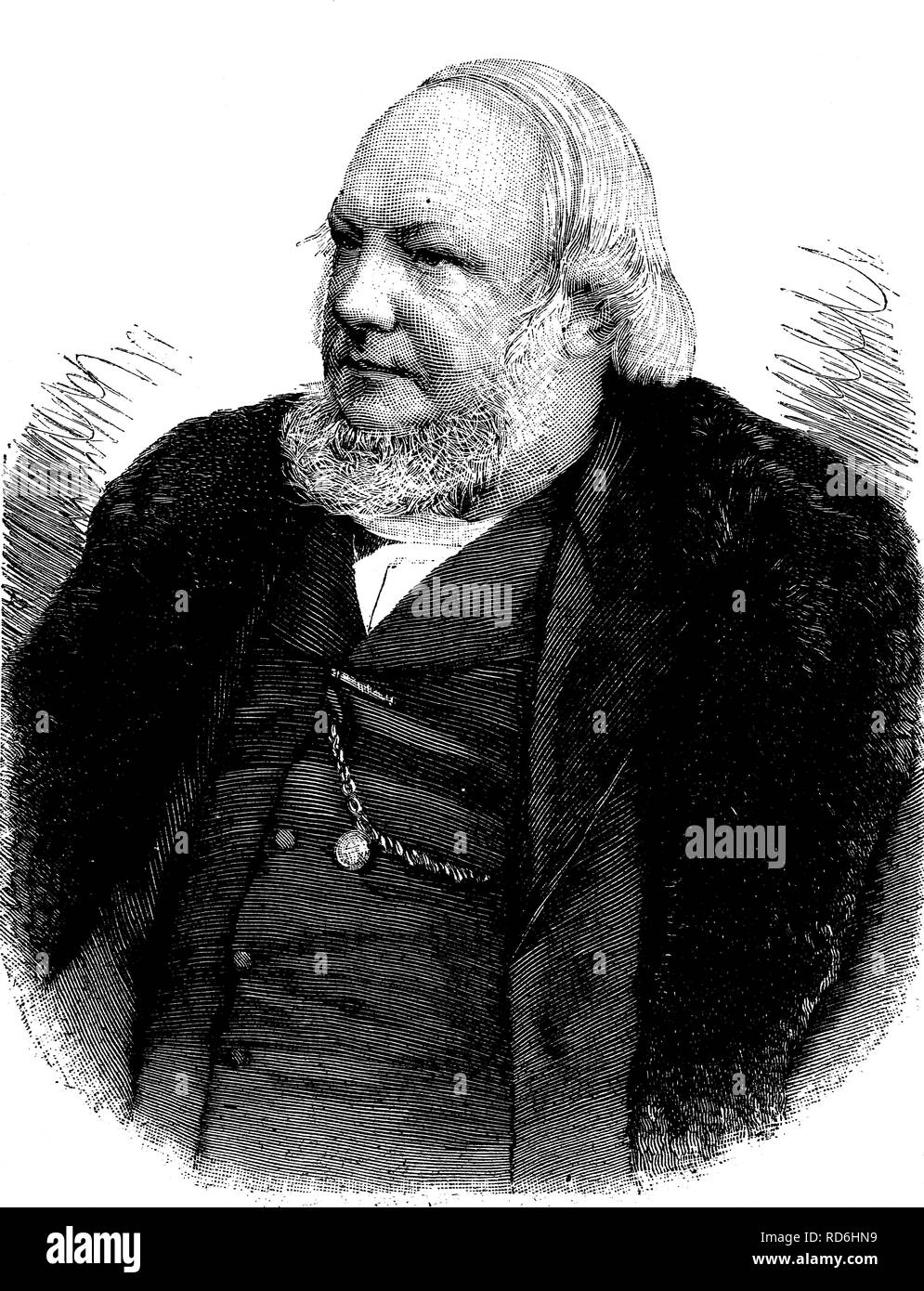 Jacob Moleschott, 1822 - 1893, dutch physiologist and physician, historical illustration circa 1893 Stock Photo