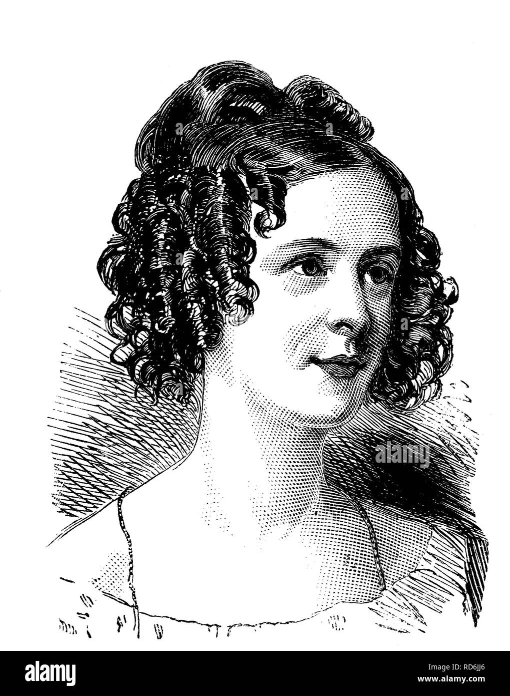 Anna Eliza Bray, 1790 - 1883, English writer, historic image, 1883 Stock Photo