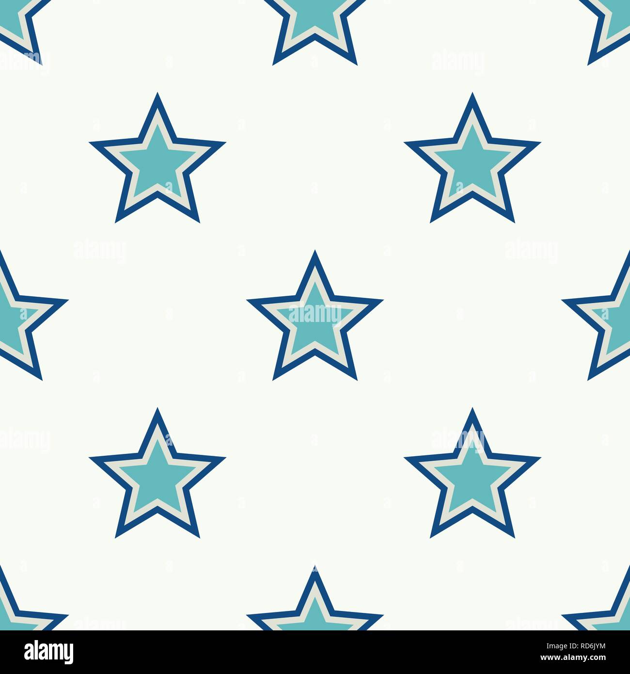 Abstract Seamless Stars Pattern Blue Turquoise Light Green