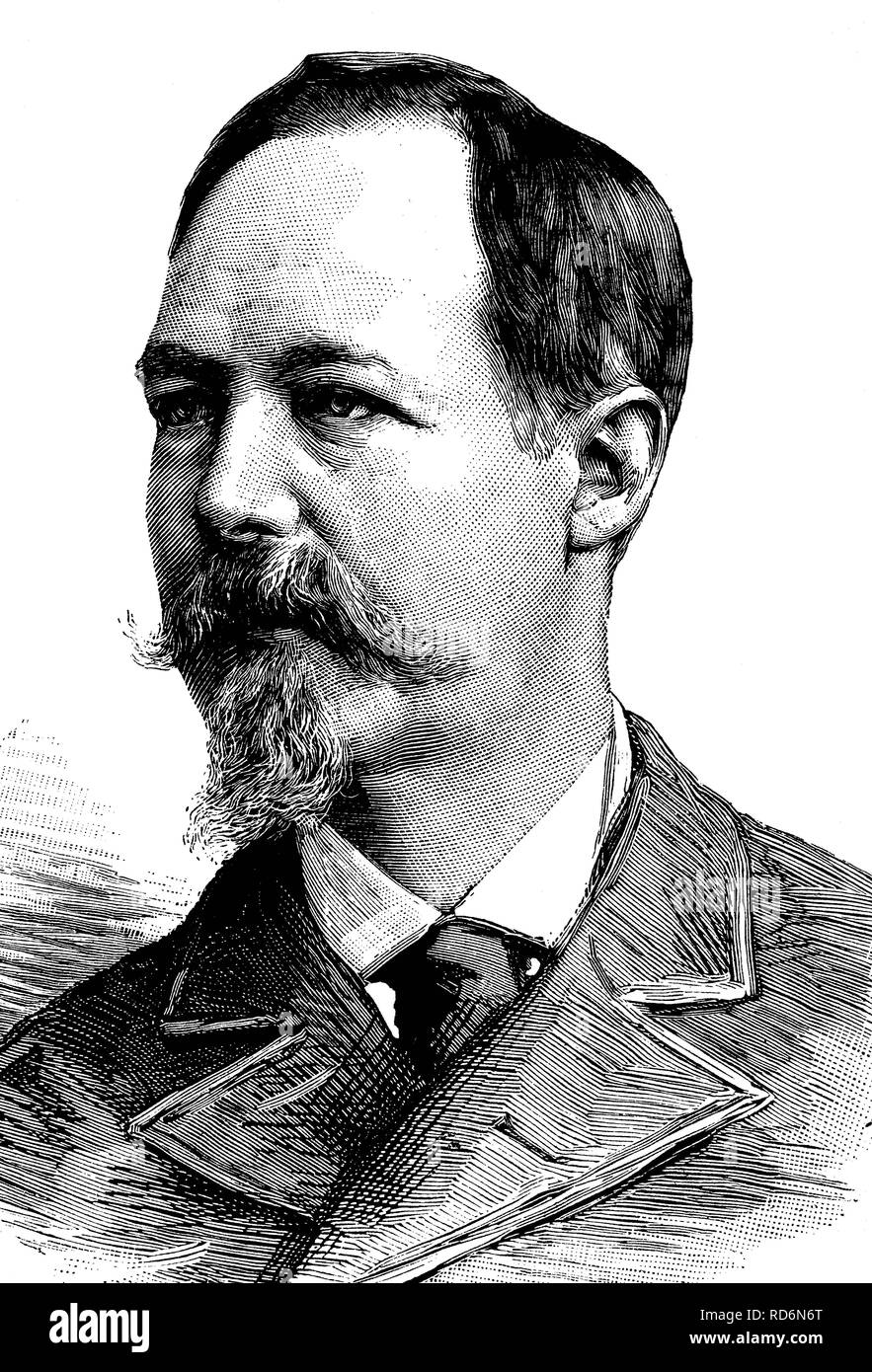 Louis Philippe Albert d'Orleans, 1838-1894, Count of Paris, historical illustration, circa 1886 Stock Photo